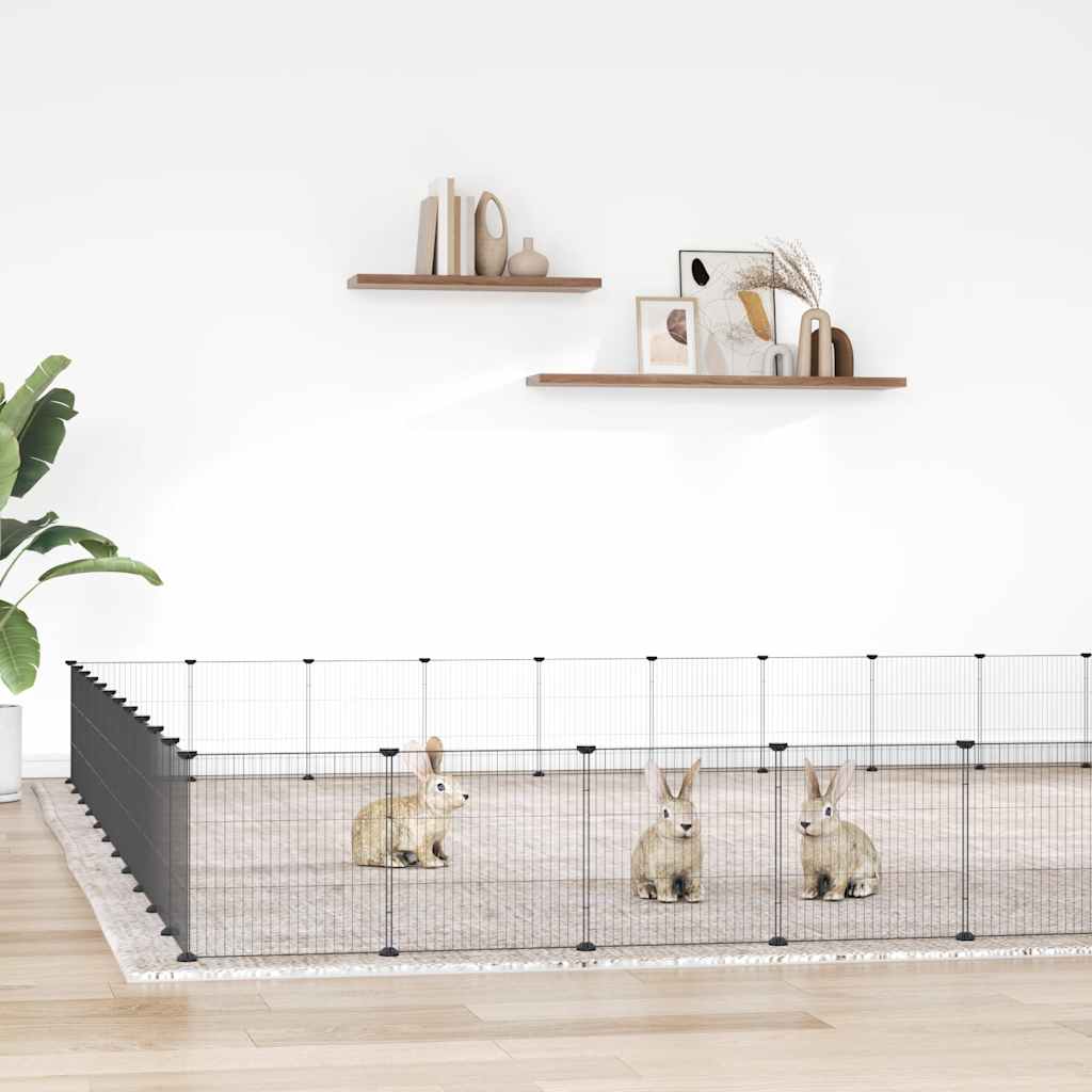 Vidaxl Pets Cage con puerta 44 paneles 35x35 cm de acero negro