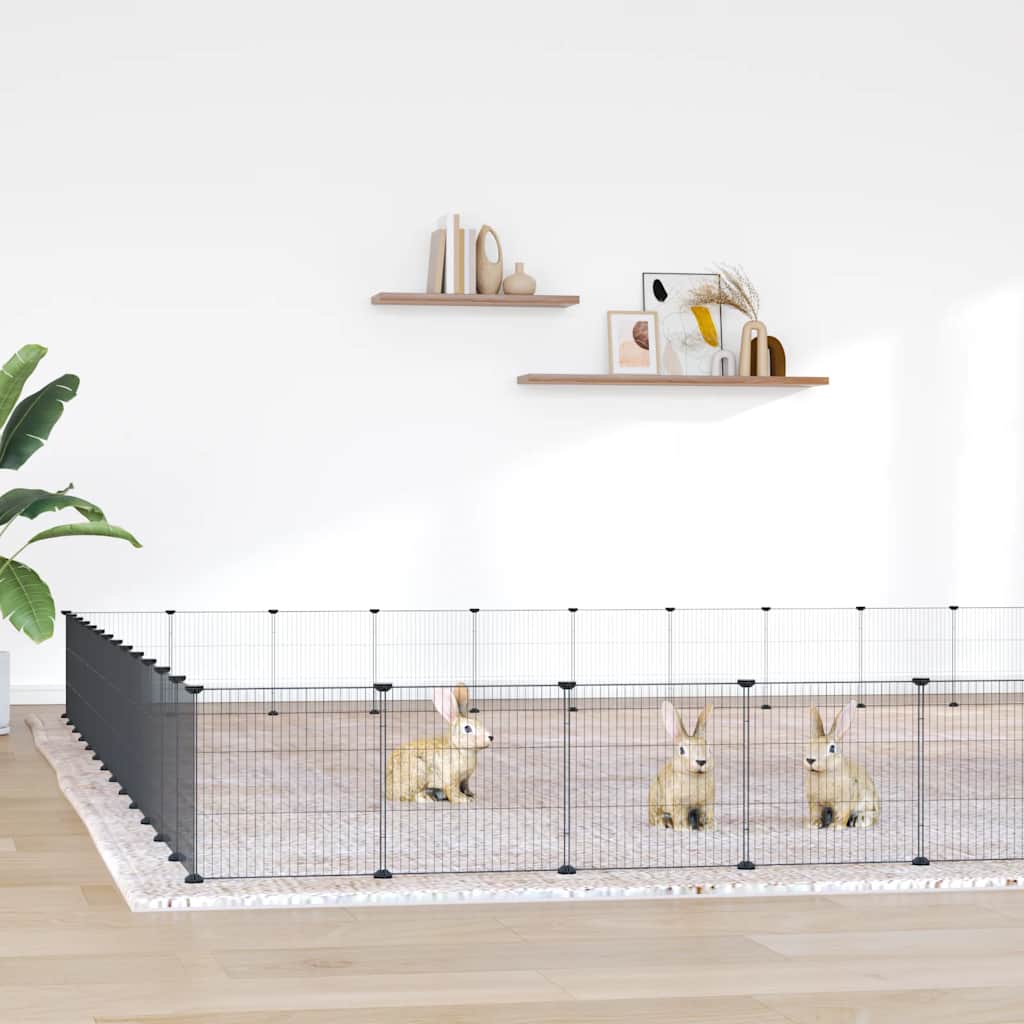 Vidaxl Pets Cage con puerta 52 paneles 35x35 cm de acero negro