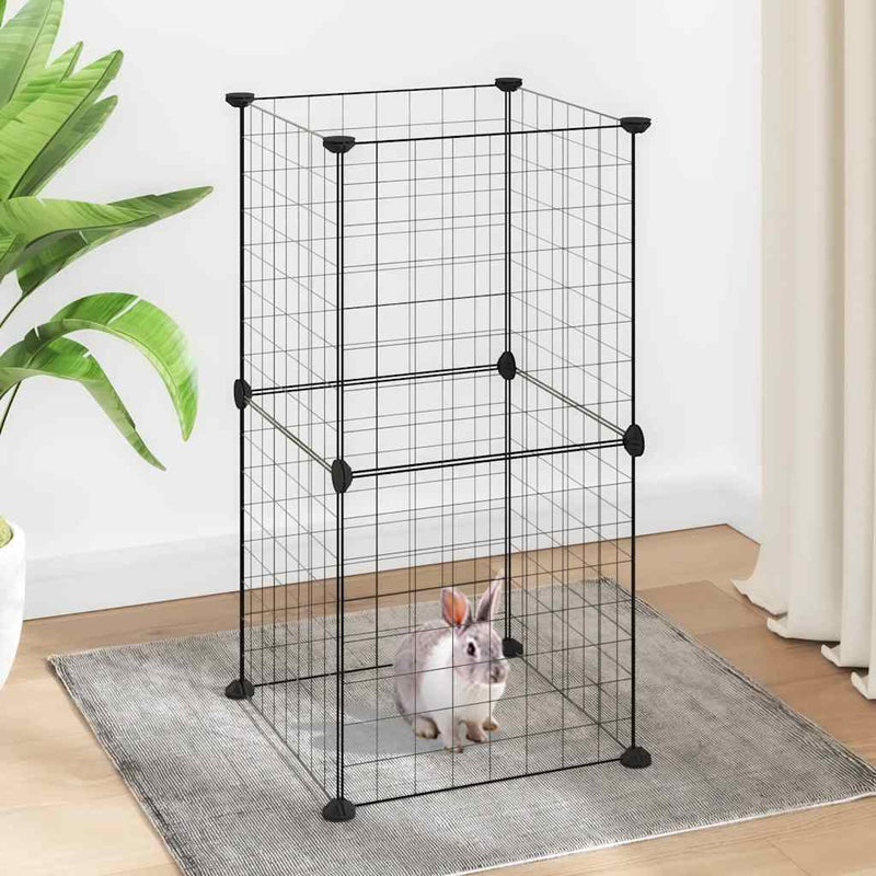 Vidaxl PETS Gabbia con 8 pannelli 35x35 cm Black