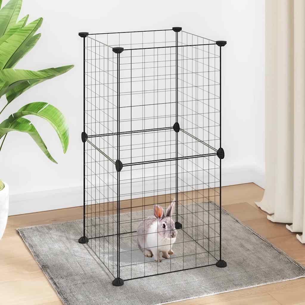 Vidaxl PETS Gabbia con 8 pannelli 35x35 cm Black