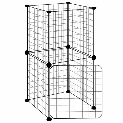 Vidaxl Pets Cage con puerta 8 paneles 35x35 cm de acero negro