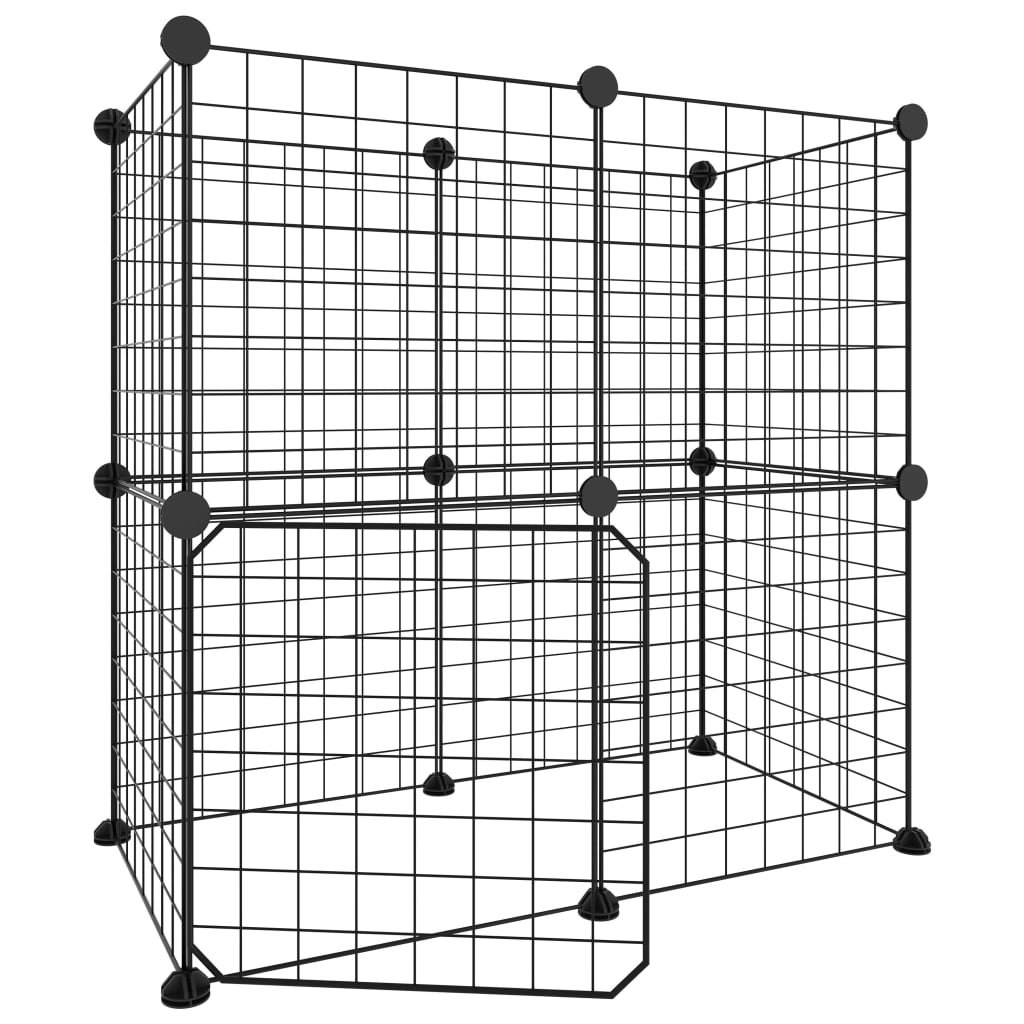 Vidaxl Pets Cage con puerta 12 paneles 35x35 cm de acero negro