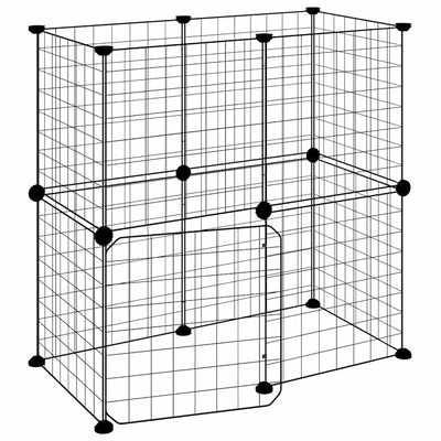 Vidaxl Pets Cage con puerta 12 paneles 35x35 cm de acero negro