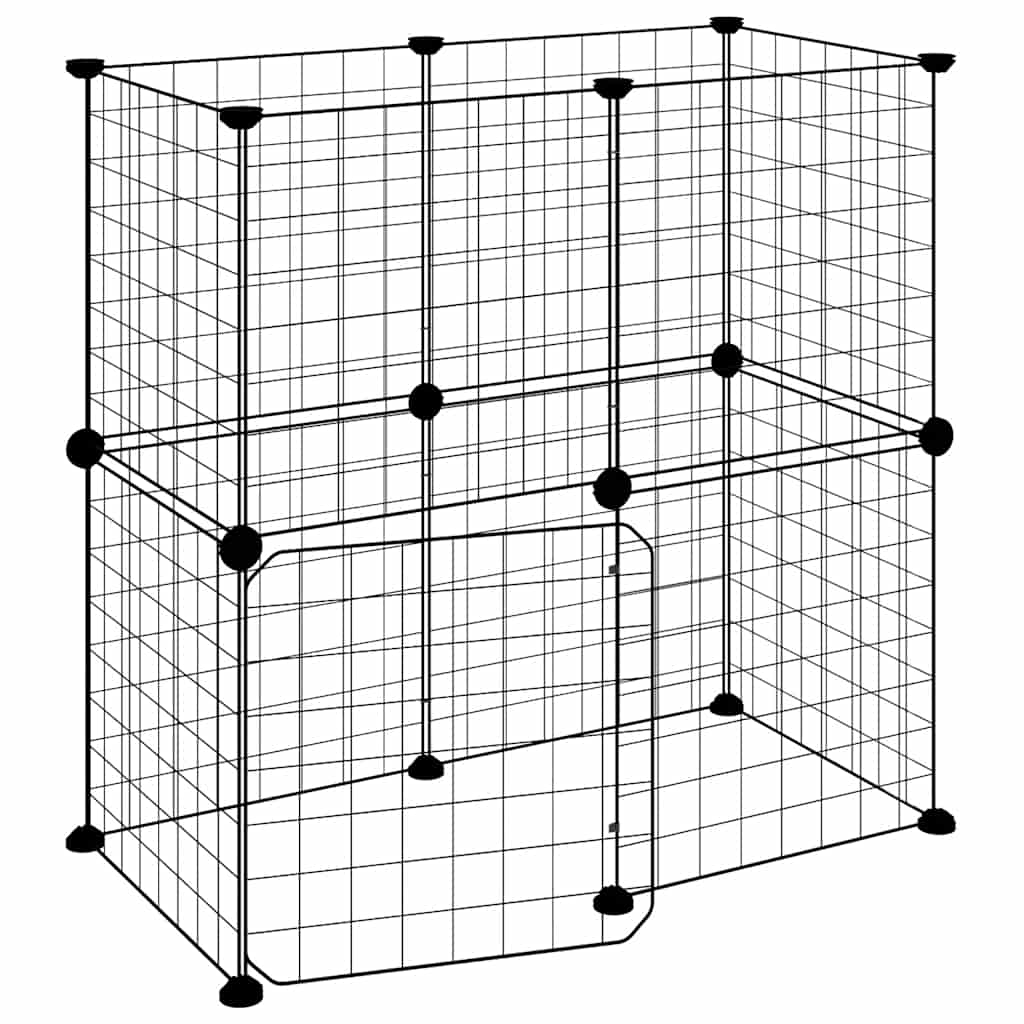 Vidaxl Pets Cage con puerta 12 paneles 35x35 cm de acero negro