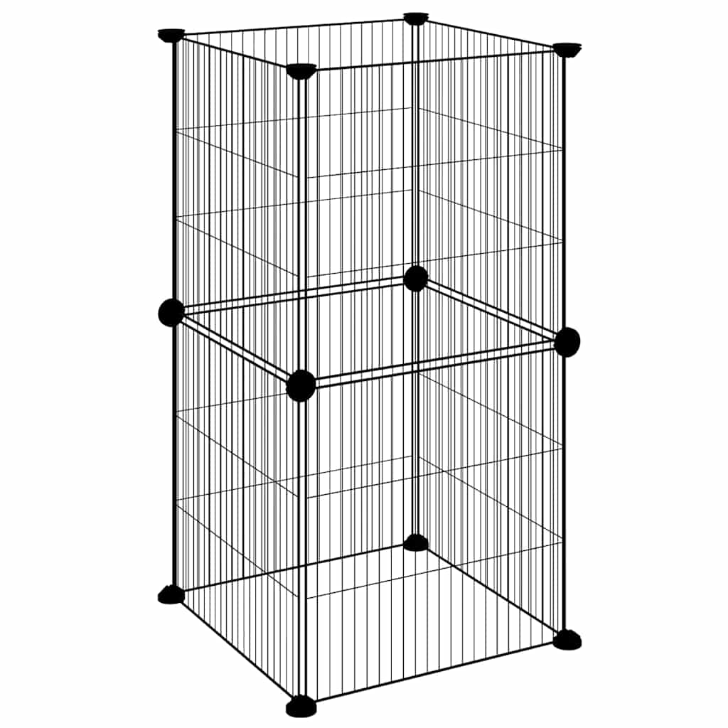 Vidaxl PETS Gabbia con 8 pannelli 35x35 cm Black