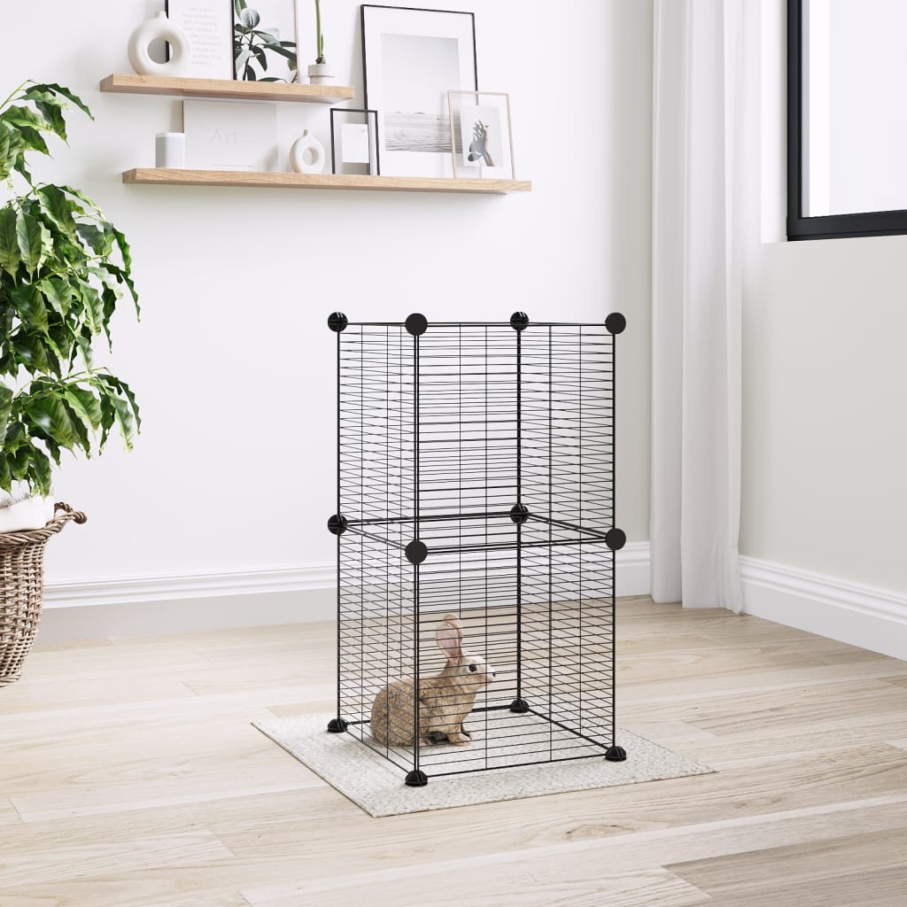 Vidaxl Pets Cage con 8 paneles 35x35 cm de acero negro