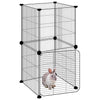 Vidaxl huisdierenkooi met deur 8 panelen 35x35 cm staal zwart