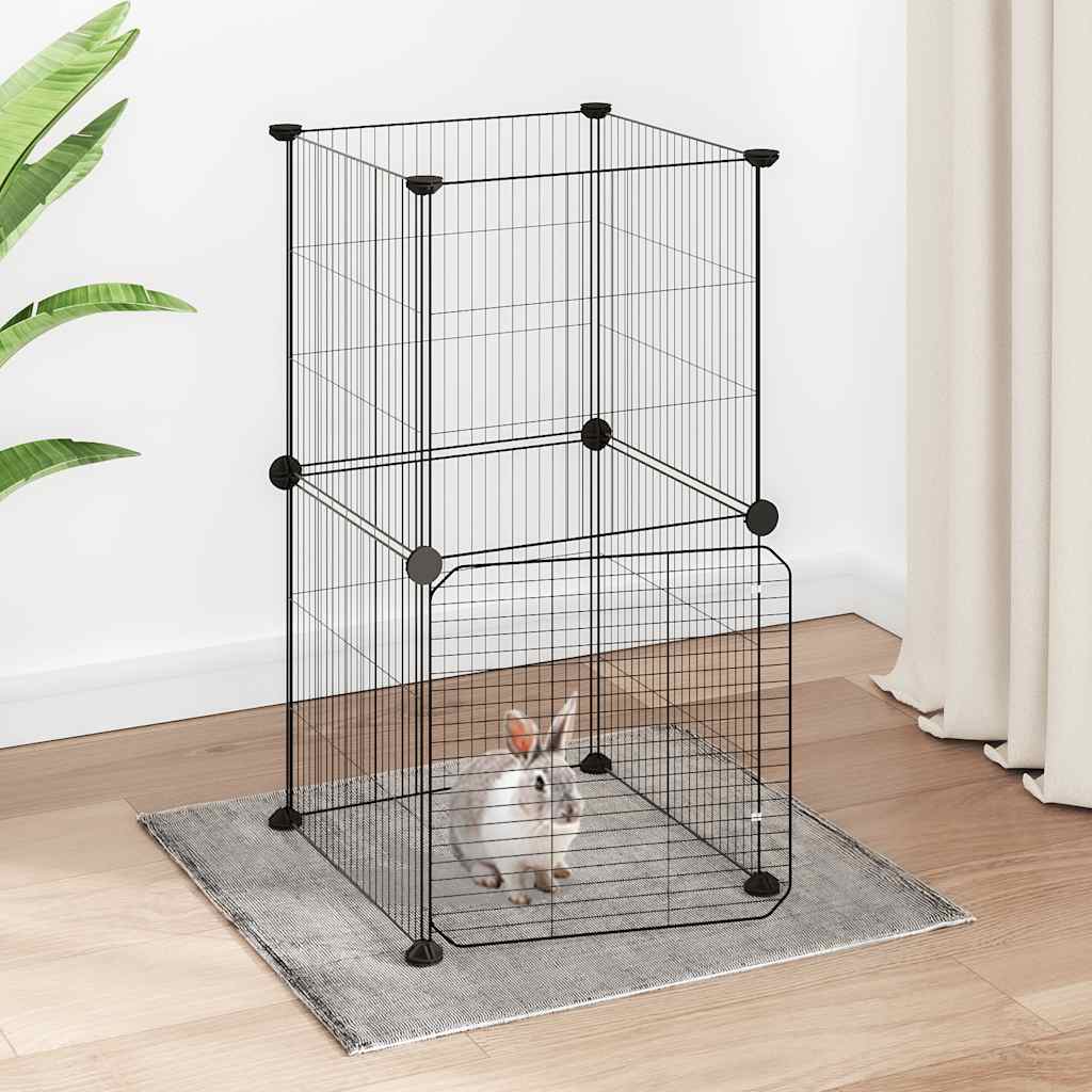 Vidaxl PETS Gabbia con porta 8 pannelli 35x35 cm Black