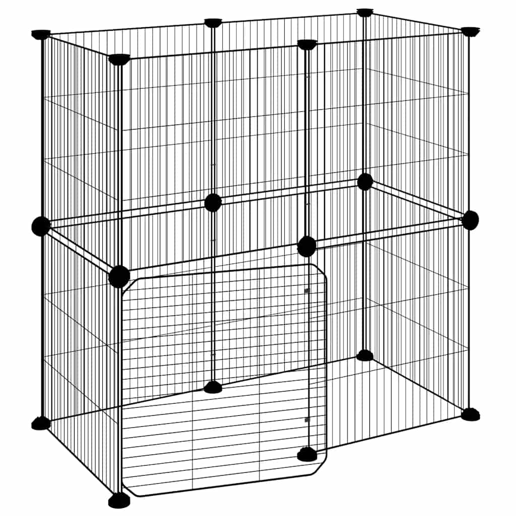 Vidaxl Pets Cage con puerta 12 paneles 35x35 cm de acero negro