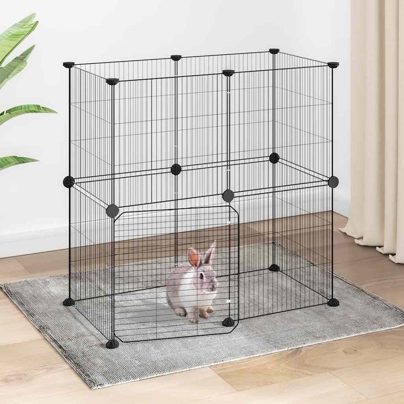 Vidaxl PETS Gabbia con porta 12 pannelli 35x35 cm Black