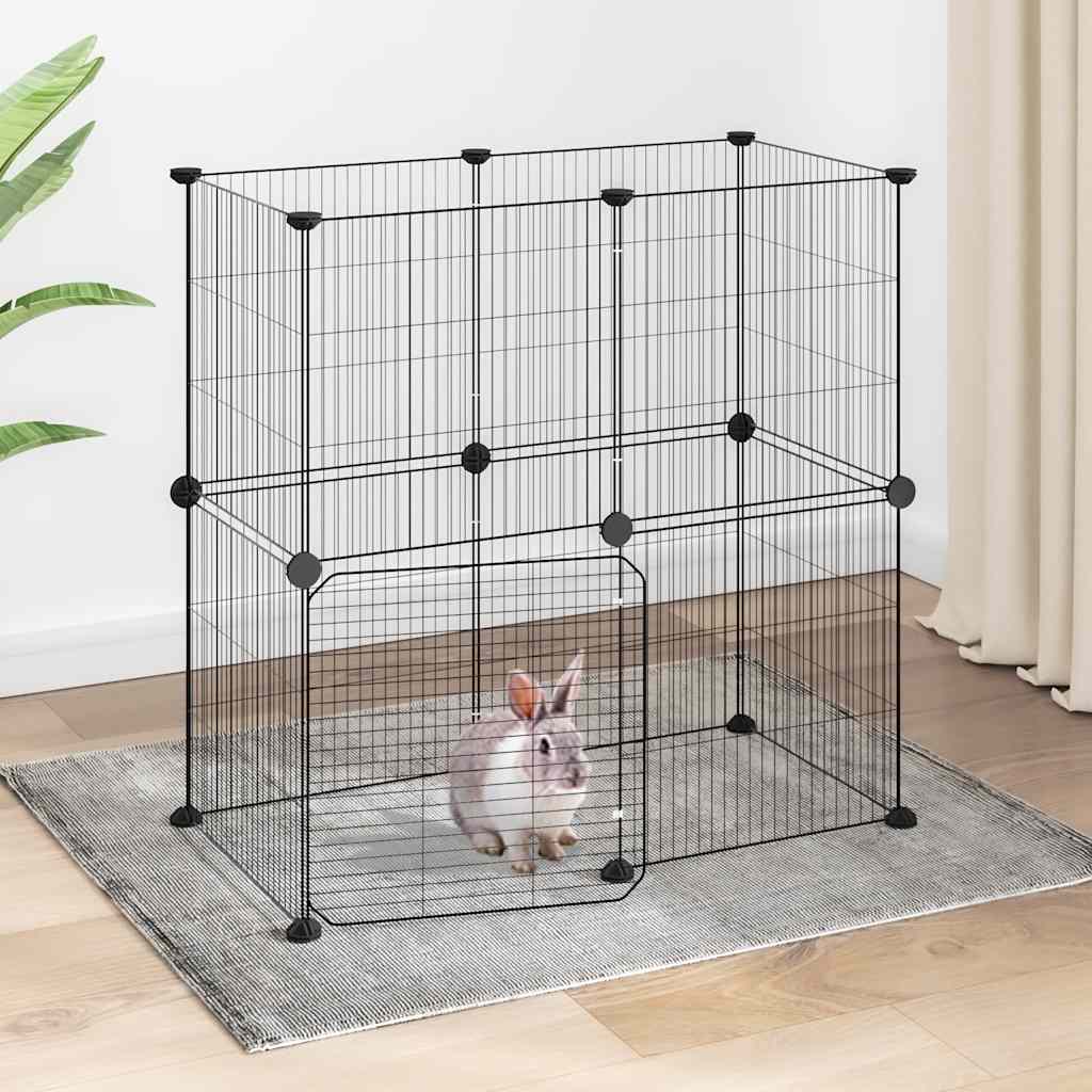 Vidaxl Pets Cage con puerta 12 paneles 35x35 cm de acero negro