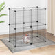 Vidaxl Pets Cage con puerta 12 paneles 35x35 cm de acero negro