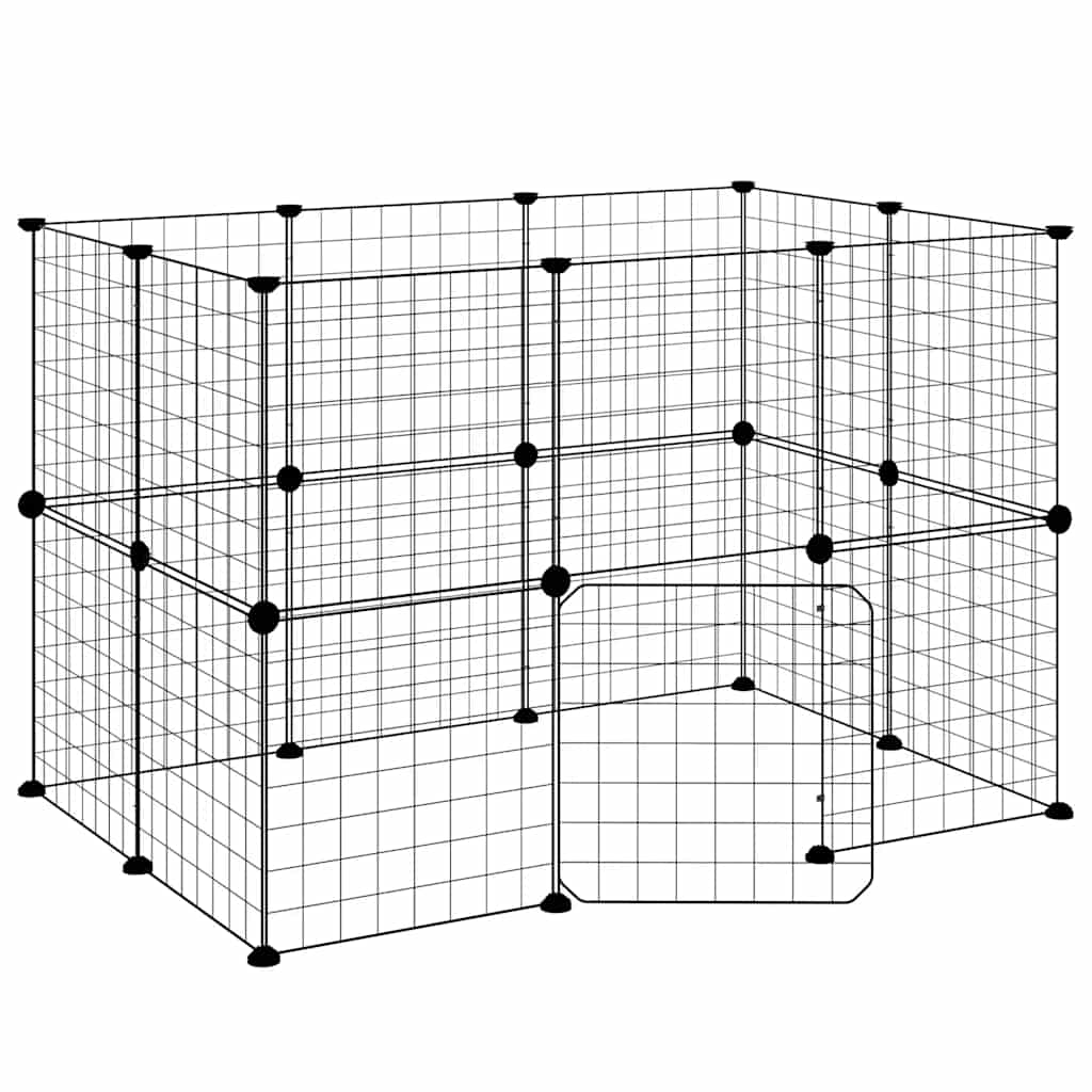 Vidaxl Pets Cage con puerta 20 paneles 35x35 cm de acero negro