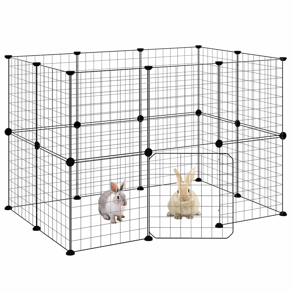 Vidaxl Pets Cage con puerta 20 paneles 35x35 cm de acero negro