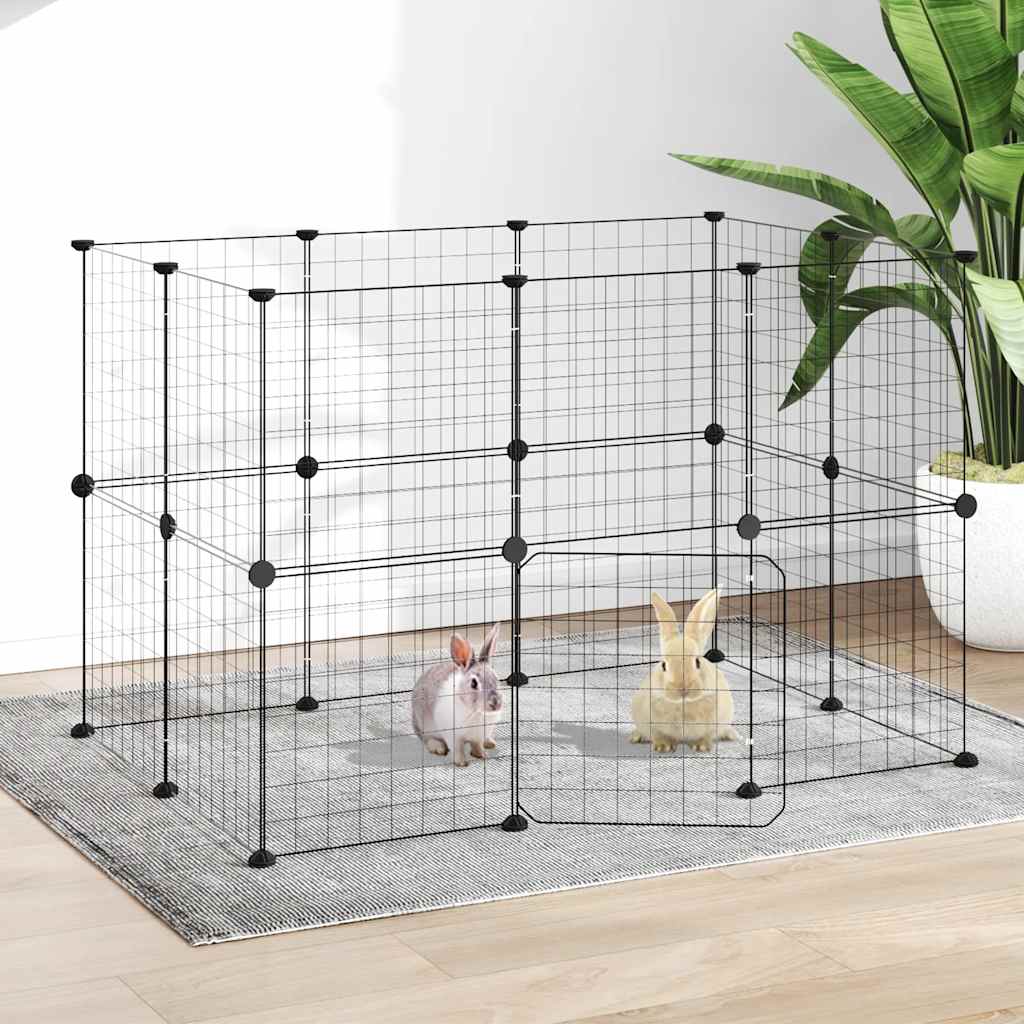 Vidaxl Pets Cage con puerta 20 paneles 35x35 cm de acero negro