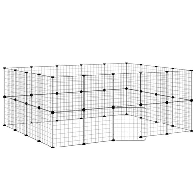 Vidaxl Pets Cage con puerta 36 paneles 35x35 cm de acero negro