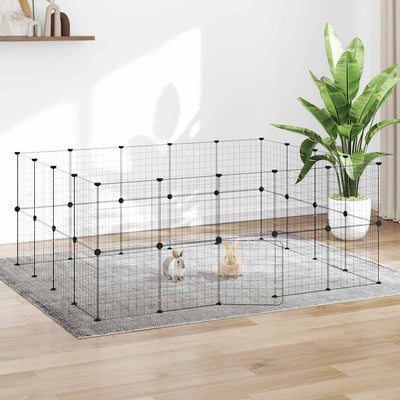 Vidaxl Pets Cage con puerta 36 paneles 35x35 cm de acero negro
