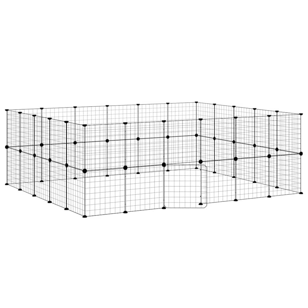 Vidaxl PETS Gabbia con porta 44 pannelli 35x35 cm in acciaio nero
