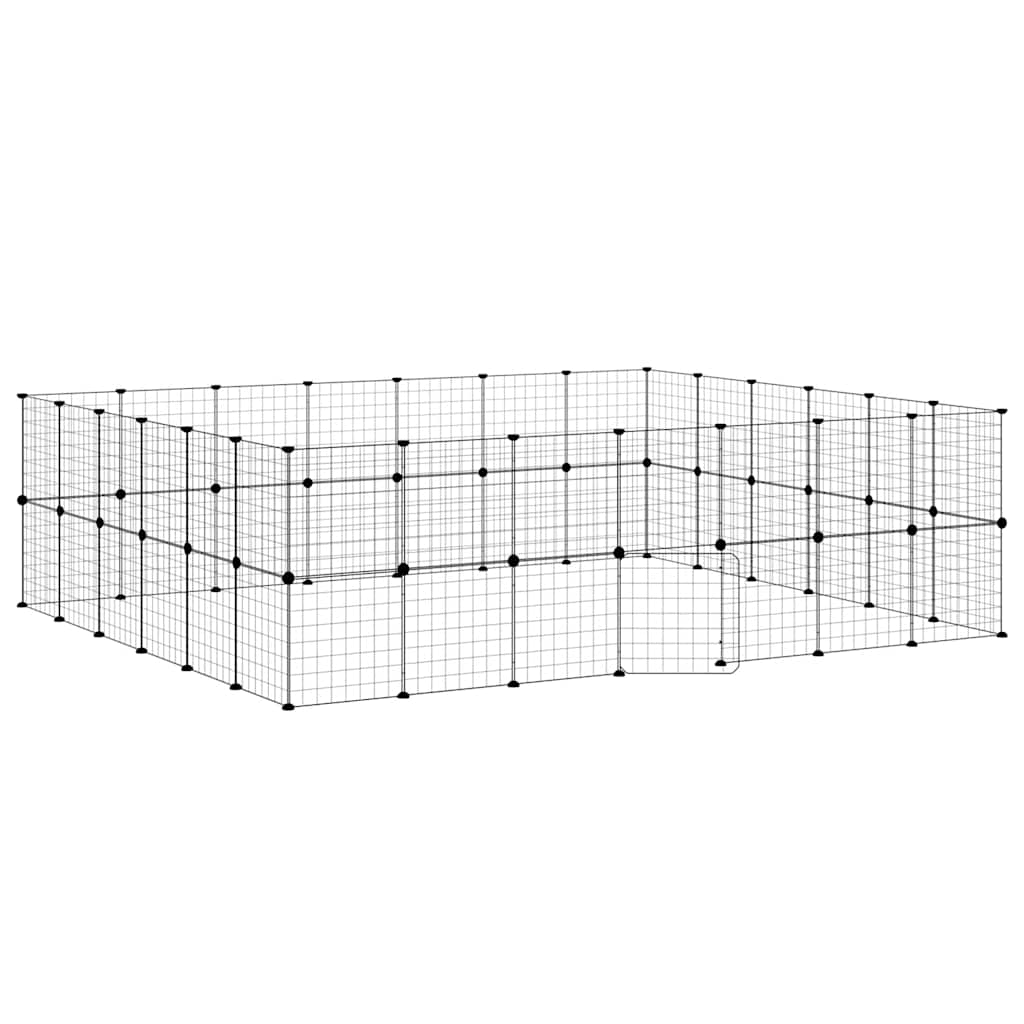 Vidaxl PETS Gabbia con porta 52 pannelli 35x35 cm in acciaio nero