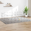 Vidaxl PETS Gabbia con porta 52 pannelli 35x35 cm in acciaio nero