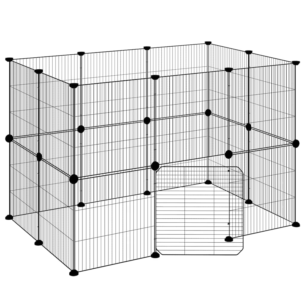 Vidaxl PETS Gabbia con porta 20 pannelli 35x35 cm Black