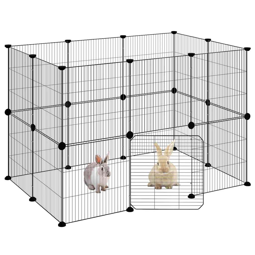 Vidaxl PETS Gabbia con porta 20 pannelli 35x35 cm Black