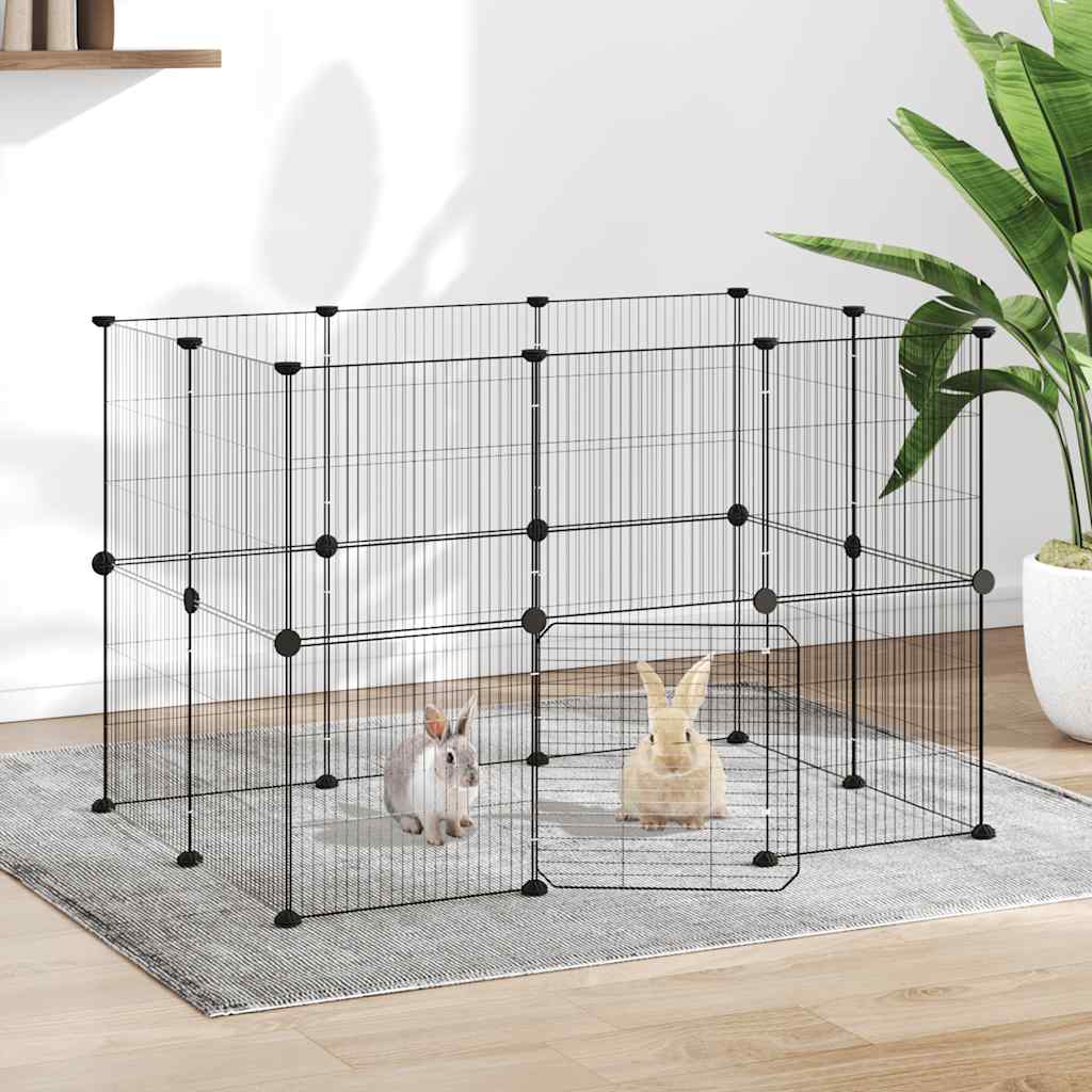 Vidaxl PETS Gabbia con porta 20 pannelli 35x35 cm Black