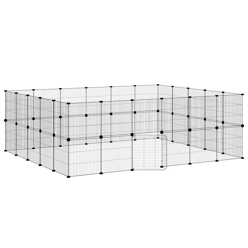 Vidaxl PETS Gabbia con porta 44 pannelli 35x35 cm in acciaio nero