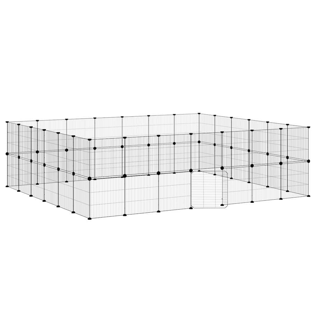 Vidaxl PETS Gabbia con porta 52 pannelli 35x35 cm in acciaio nero