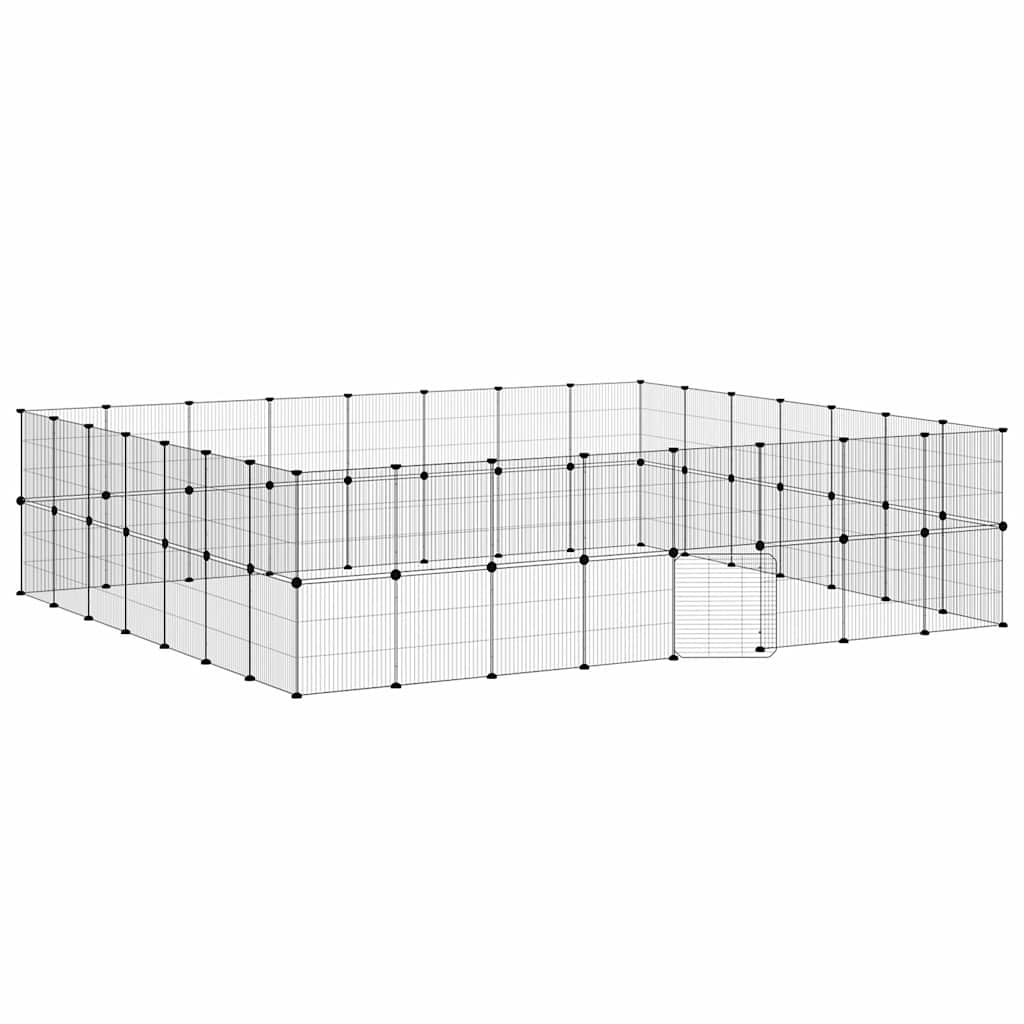 Vidaxl PET Cage con porta 60 pannelli 35x35 cm in acciaio nero