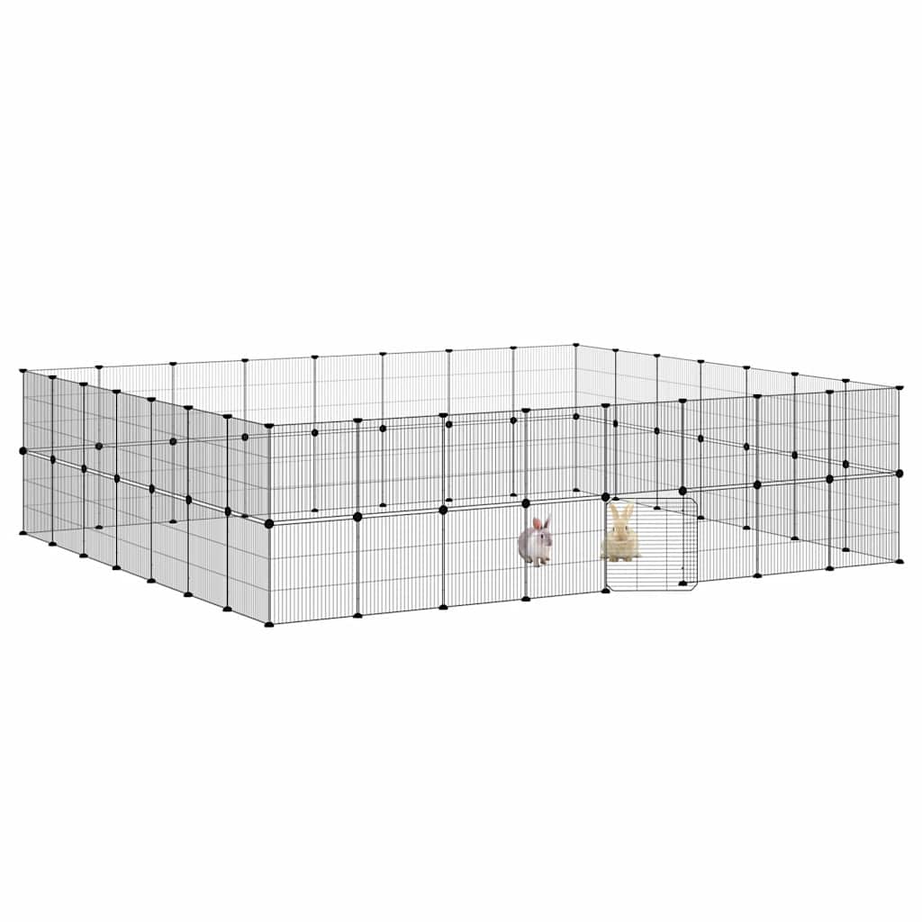 Vidaxl PET Cage con porta 60 pannelli 35x35 cm in acciaio nero