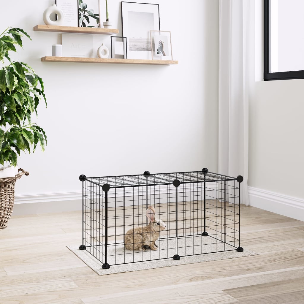 Vidaxl Pets Cage con 8 paneles 35x35 cm de acero negro