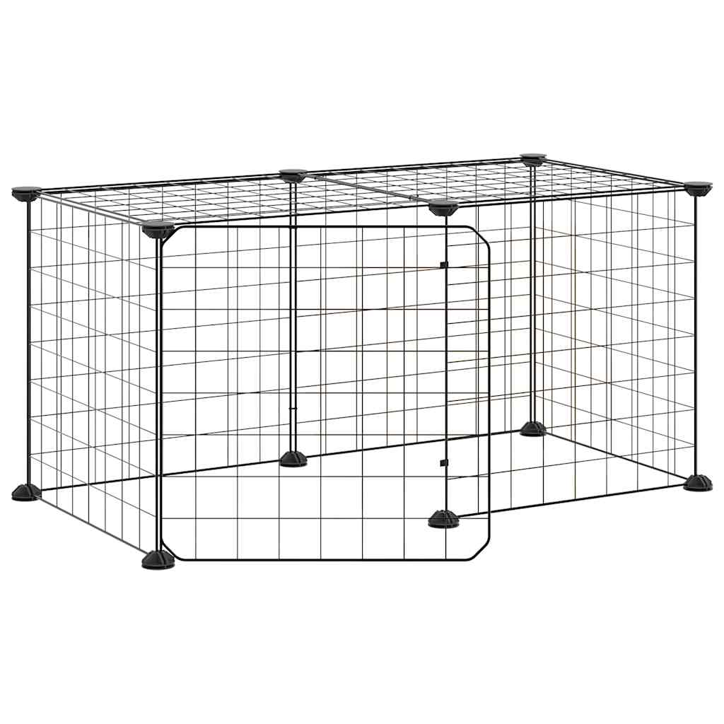 Vidaxl Pets Cage con puerta 8 paneles 35x35 cm de acero negro