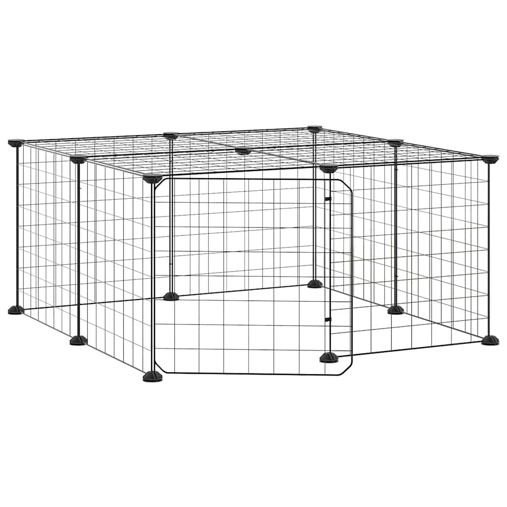Vidaxl PETS Gabbia con porta 12 pannelli 35x35 cm Black