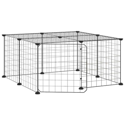 Vidaxl Pets Cage con puerta 12 paneles 35x35 cm de acero negro