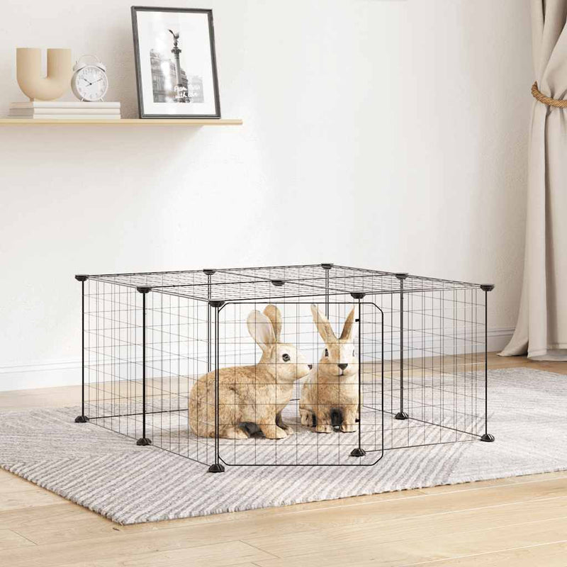 Vidaxl PETS Gabbia con porta 12 pannelli 35x35 cm Black
