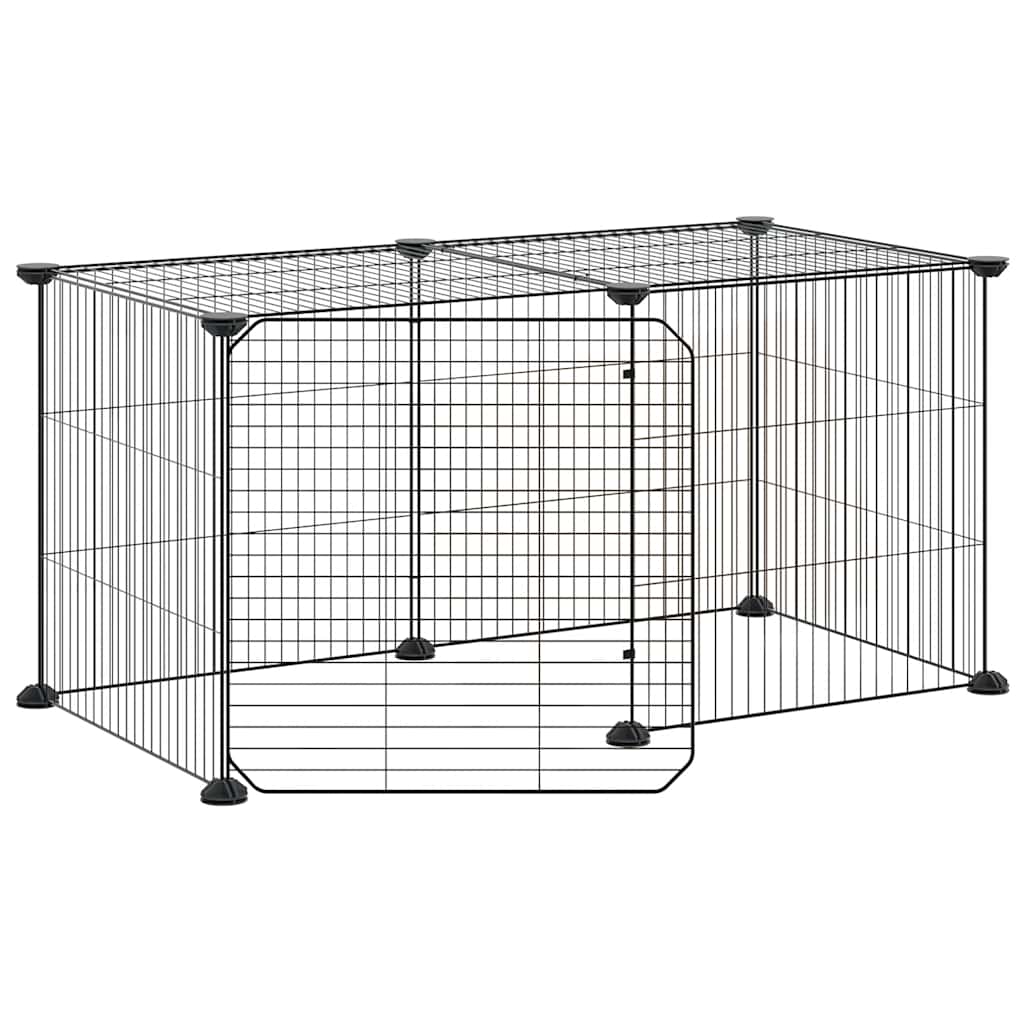 Vidaxl PETS Gabbia con porta 8 pannelli 35x35 cm Black