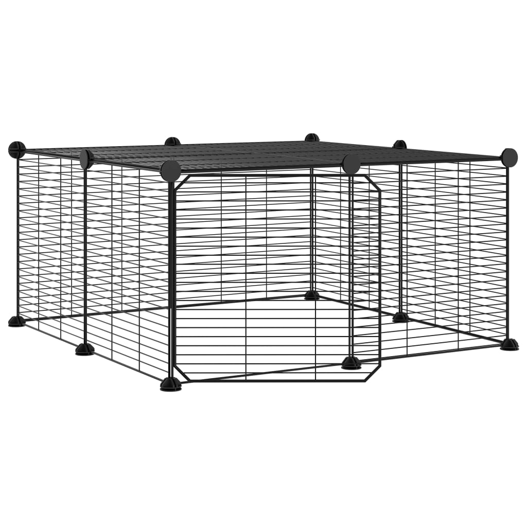 Vidaxl Pets Cage con puerta 12 paneles 35x35 cm de acero negro