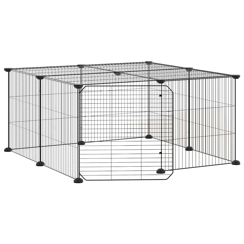 Vidaxl Pets Cage con puerta 12 paneles 35x35 cm de acero negro