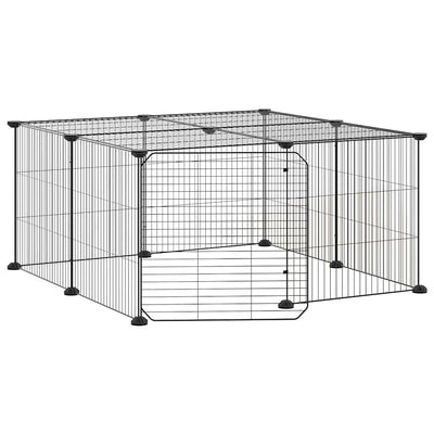 Vidaxl Pets Cage con puerta 12 paneles 35x35 cm de acero negro