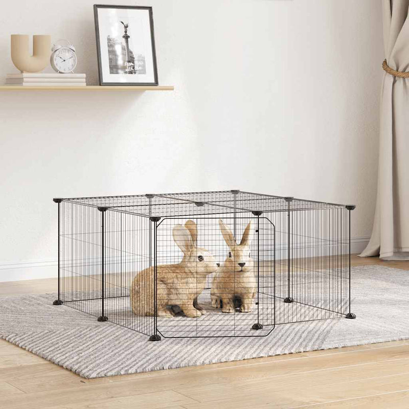 Vidaxl PETS Gabbia con porta 12 pannelli 35x35 cm Black