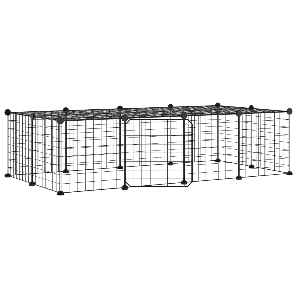 Vidaxl PETS Gabbia con porta 20 pannelli 35x35 cm Black