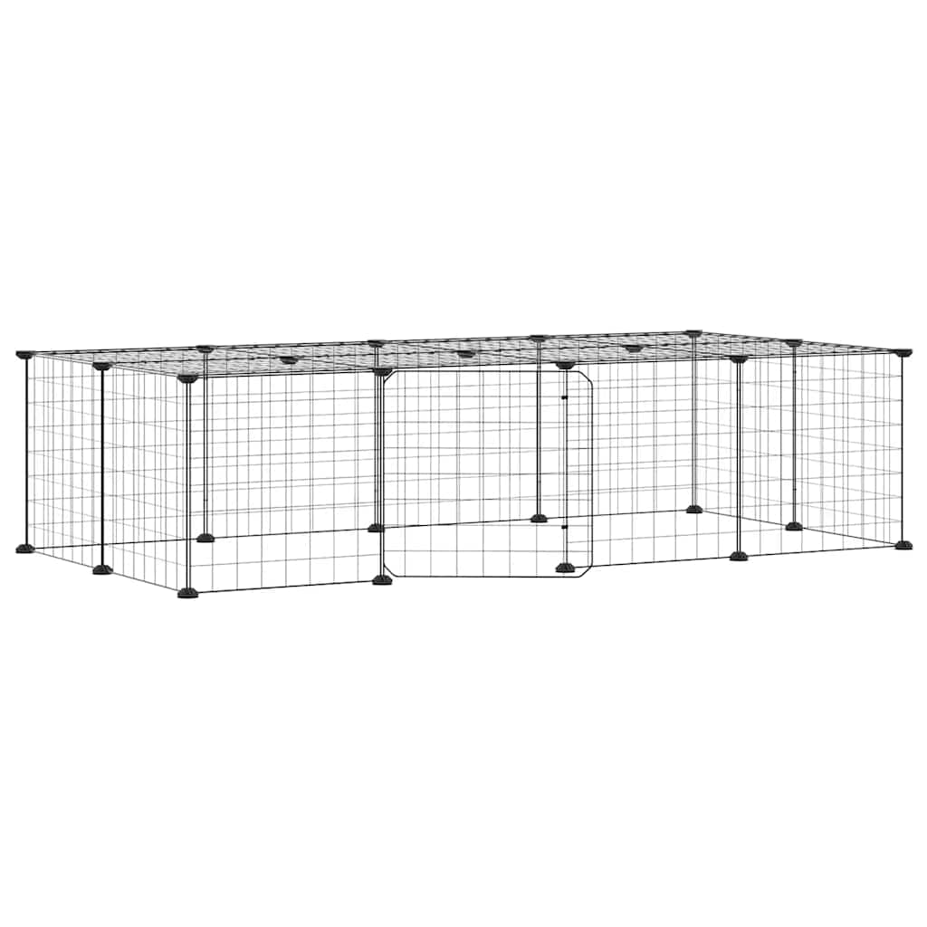 Vidaxl Pets Cage con puerta 20 paneles 35x35 cm de acero negro