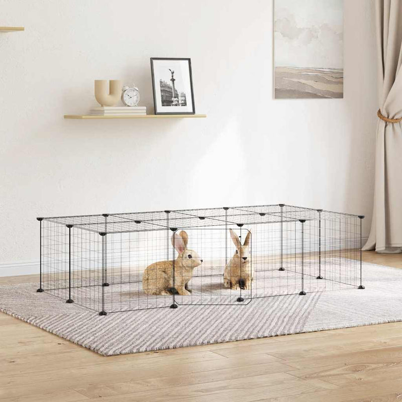 Vidaxl PETS Gabbia con porta 20 pannelli 35x35 cm Black