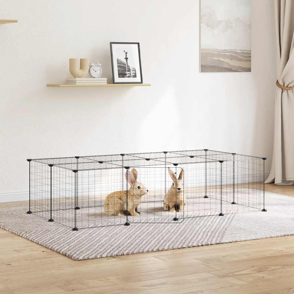 Vidaxl Pets Cage con puerta 20 paneles 35x35 cm de acero negro