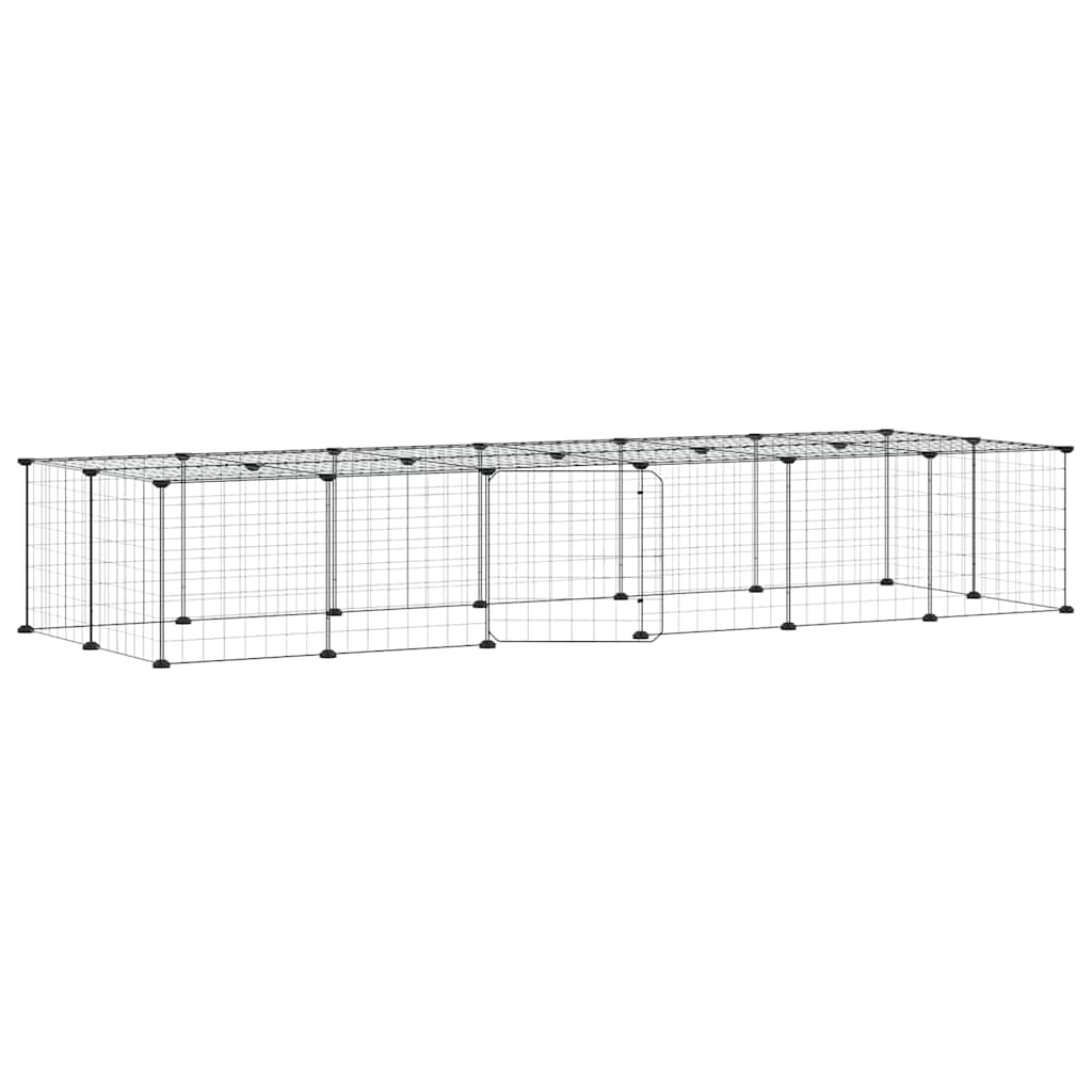 Vidaxl PETS Gabbia con porta 28 pannelli 35x35 cm in acciaio nero