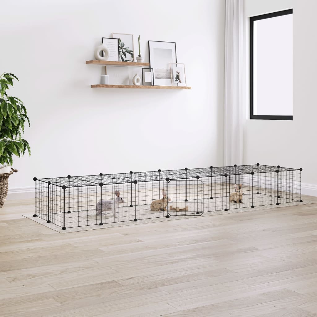 Vidaxl PETS Gabbia con porta 36 pannelli 35x35 cm Black