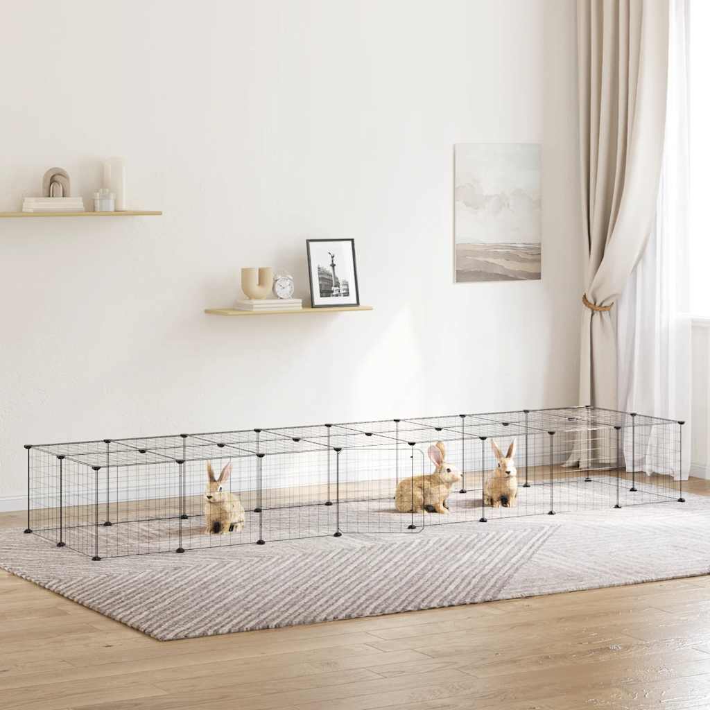 Vidaxl PETS Gabbia con porta 36 pannelli 35x35 cm Black