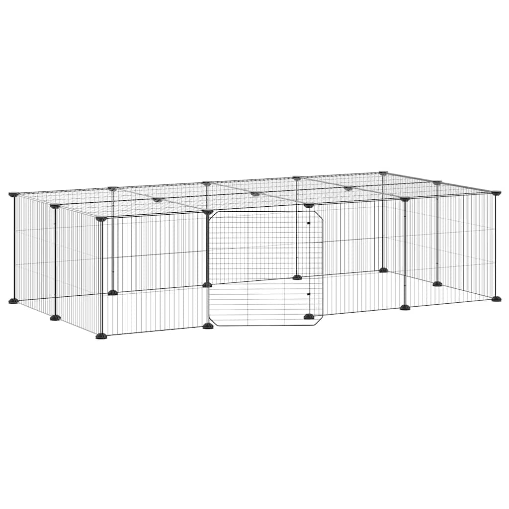 Vidaxl Pets Cage con puerta 20 paneles 35x35 cm de acero negro