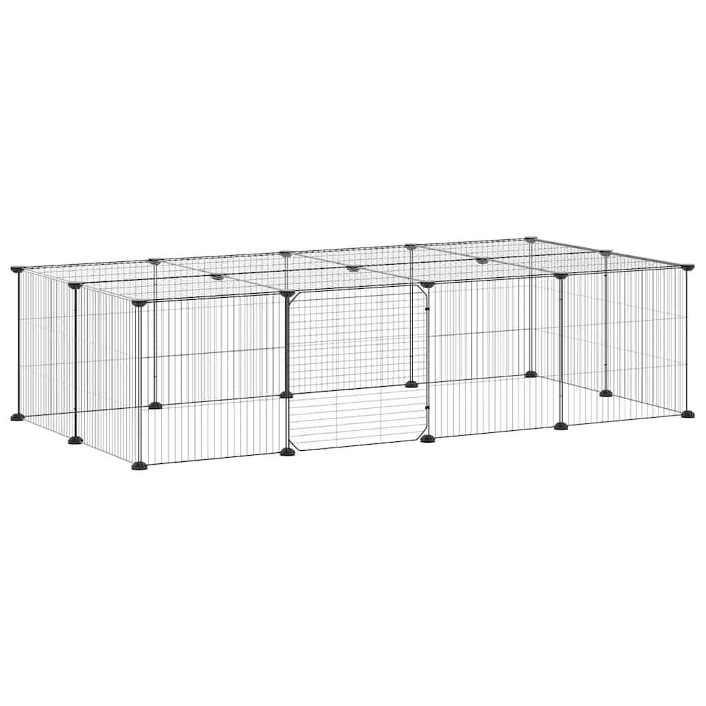 Vidaxl Pets Cage con puerta 20 paneles 35x35 cm de acero negro